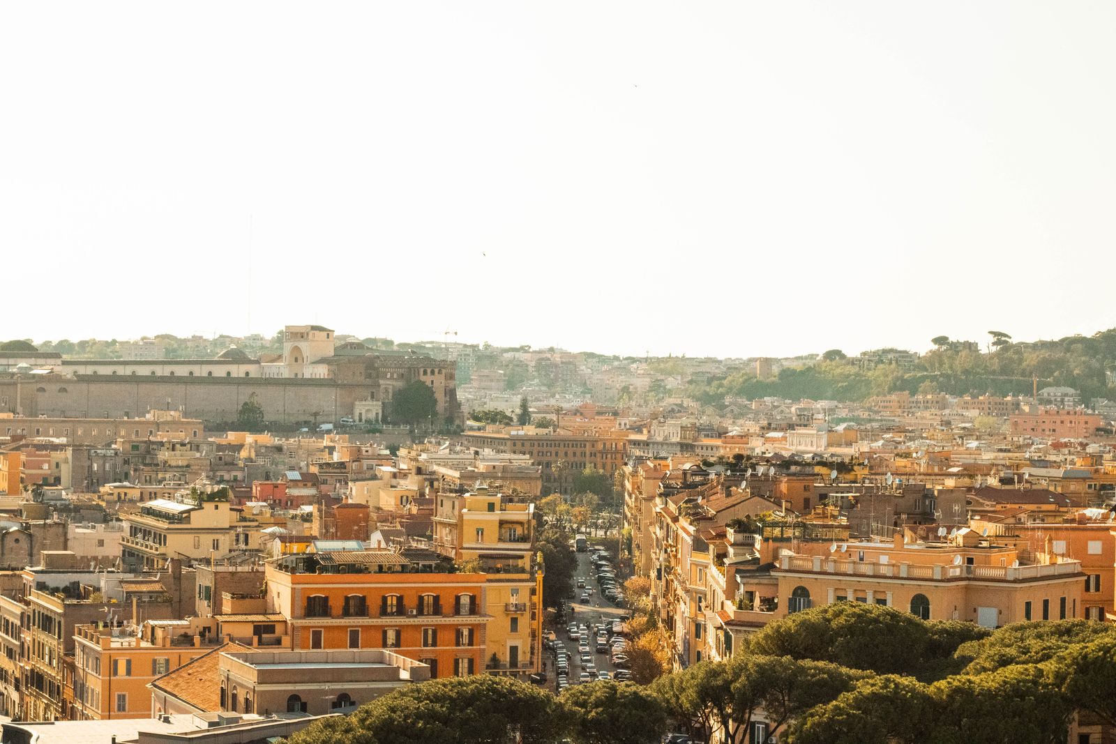Aerial view of Rome's historic architecture